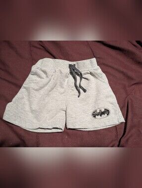 DC Comics Batman logo grey toddler style comfy shorts